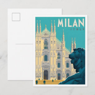 ミラノ イタリア ヴィンテージ アート 旅行 ポストカード