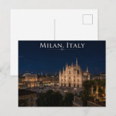ミラノ イタリア 夜景 旅行 ポストカード (正面/裏面)