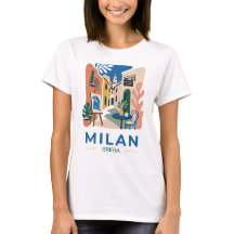 ミラノ・ブレラ美術地区トラベルグラフィックTシャツ