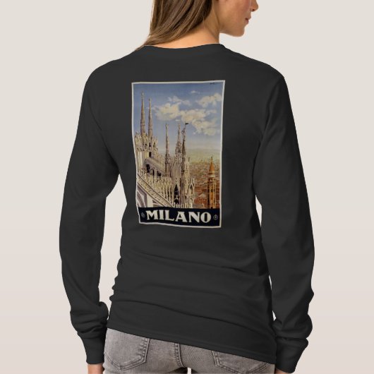 ミラノ（ミラノ）イタリアカスタム服 Tシャツ (裏面)