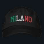 ミラノ"ミラノ"イタリア国旗の色グリーンホワイトレッド 刺繍入りキャップ<br><div class="desc">MILANO "ミラノイタリアン"市名はイタリア国旗の色の緑の白と黒の綿帽子の赤で刺繍された。イタリアの美しい国を崇拝する人に素晴らしい贈り物を！</div>