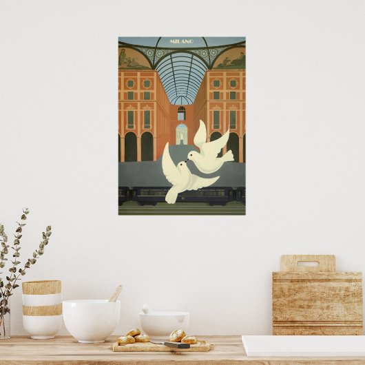 ミラノ,ミラノItalyヴィンテージ旅行ポスター ポスター (キッチン)