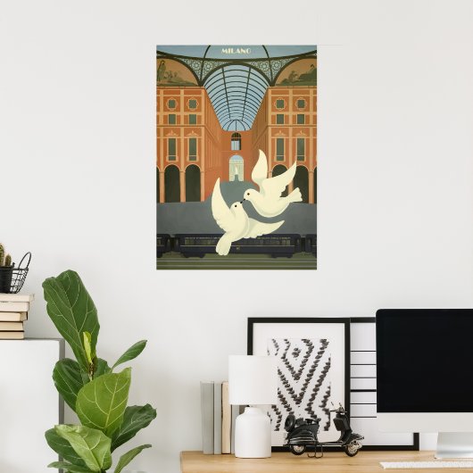 ミラノ，ミラノItalyヴィンテージ旅行ポスター ポスター (ホームオフィス)
