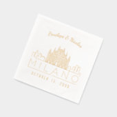 ミラパーソナライズされたノ結婚ナプキンス金箔 箔ナプキン (左)