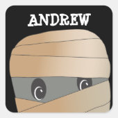 ミラパーソナライズされた不気味ミハロウィーンステッカー スクエアシール (正面)