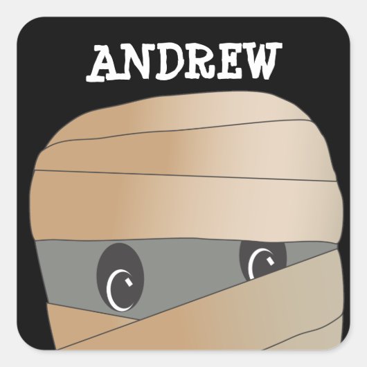 ミラパーソナライズされた不気味ミハロウィーンステッカー スクエアシール (正面)