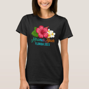 ミラマービーチバケーションフロリダトロピカルハイビスカスF Tシャツ