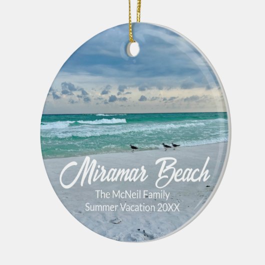ミラマービーチフロリダビューティフルバケーションクリスマス セラミックオーナメント (左)