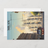 ミランのヴィンテージ トラベル ポスター ポストカード (正面/裏面)