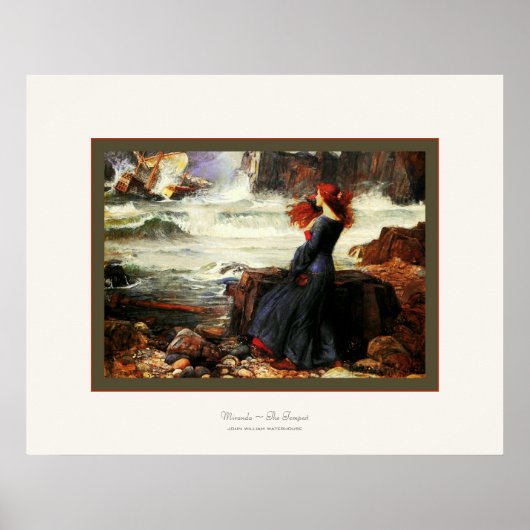 ミランダで最も誘惑された~ジョン・W・ウォーターハウス ポスター (正面)