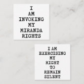 ミランダの権利を行使して残る静か スクエア名刺 (正面/裏面)