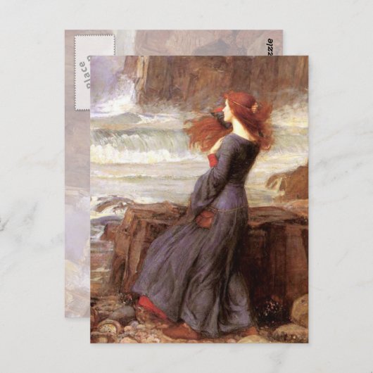 ミランダ・ザ・テンペストbyジョン・ウィリアム・ウォーターハウス ポストカード (正面/裏面)