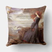 ミランダ – ジョン・ウィリアム・ウォーターハウスによるテンペスト クッション (裏面)