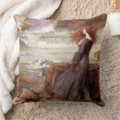 ミランダ – ジョン・ウィリアム・ウォーターハウスによるテンペスト クッション (ブランケット)