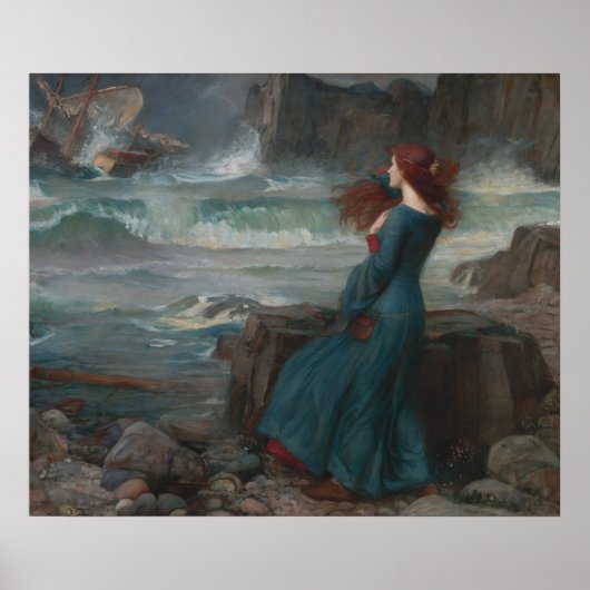 ミランダ・テンペストJohn William Waterhouse Art ポスター (正面)
