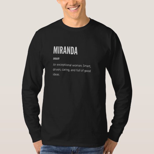 ミランダ、名詞、例外女性 Tシャツ (正面)