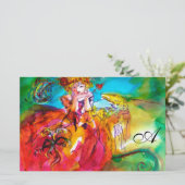 ミランドリナヴェネツィアカーニバルマスクモノグラムピンク 便箋 (スタンド正面)