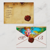 ミランドリーナレッドワックスシールパーチメントモノグラムクリーム 名刺 (正面/裏面)