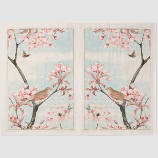 ミラーさくらんぼ花鳥ビーモスデクページ 薄葉紙 (正面)