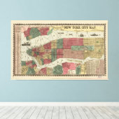 ミラーのニューヨーク市地図（1862年） キャンバスプリント (インサイチュ (ウッドフロア))