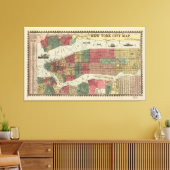 ミラーのニューヨーク市地図（1862年） キャンバスプリント (インサイチュ (リビング))