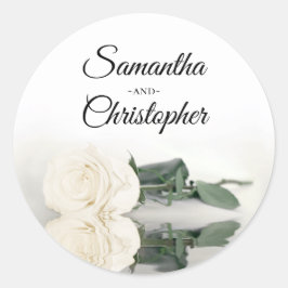 ミラーエレガントアイボリーホワイトロ結婚ーズ ラウンドシール