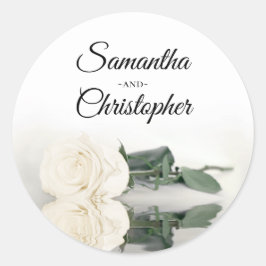 ミラーエレガントアイボリーホワイトロ結婚ーズ ラウンドシール