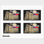 ミラージラスベガスとサターン 長方形シール (シート)