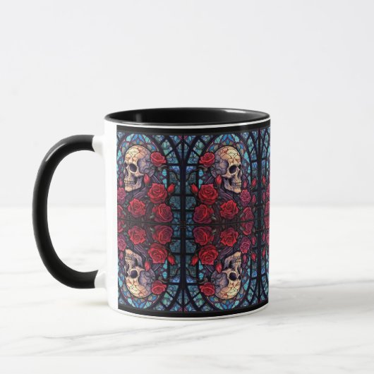 ミラースカルとバラコーヒーマグ マグカップ (左)