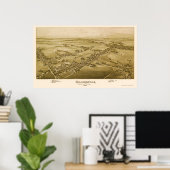 ミラースビル, PAパノラママップ – 1894 ポスター (ホームオフィス)