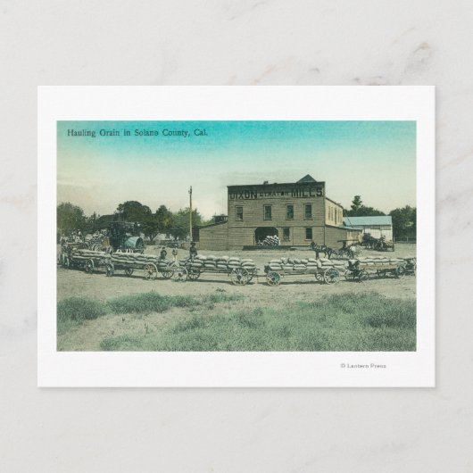 ミラーズが穀物を工場まで運ぶ景観 ポストカード (正面)