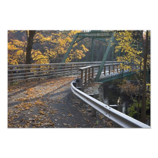 ミラーズ川にかかる橋と紅葉 フォトプリント            (正面)