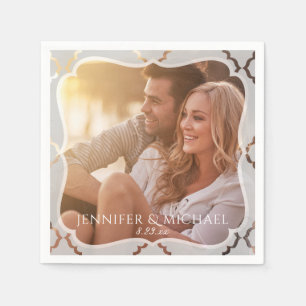 ミラーダマスクの写真結婚のカクテルナプキン スタンダードカクテルナプキン