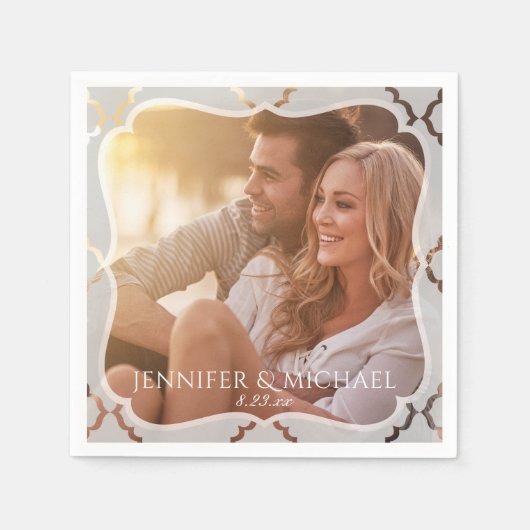 ミラーダマスクの写真結婚のカクテルナプキン スタンダードカクテルナプキン (正面)