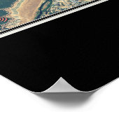 ミラートンレイクカリフォルニア衛星地図ポスター ポスター (角)