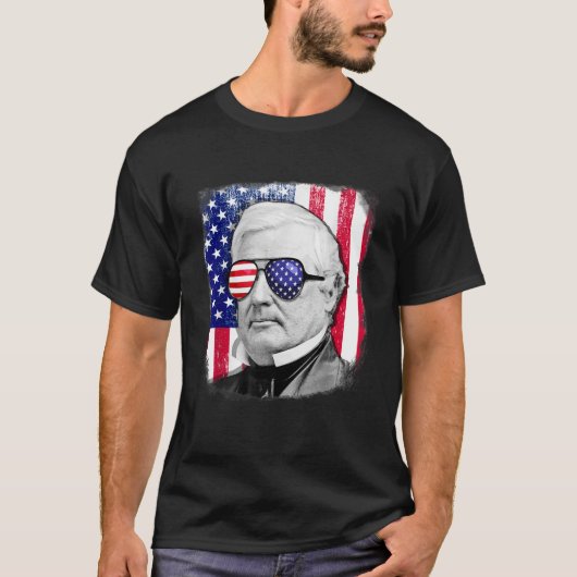 ミラードフィルモア米国国旗Tシャツ7月4日 Tシャツ (正面)