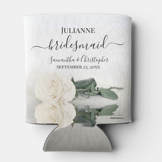 ミラードホワイトローズエレガントブライズメイドウェディング 缶クーラー (裏面)