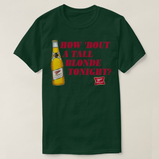 ミラーハイライフビールトールブロンドデザイン1 Tシャツ (デザイン正面)