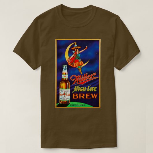 ミラーハイライフビールT Tシャツ (デザイン正面)