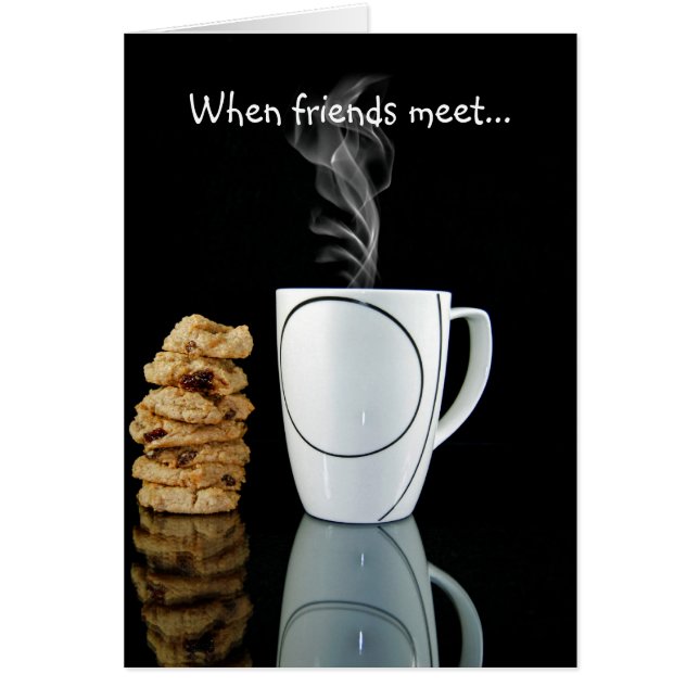 ミラーブラックのコーヒーとクッキー (正面)