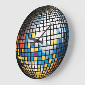 ミラーボールグリッターボール時計 ラージ壁時計 (傾斜)