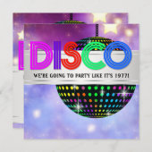 ミラーボールディスコパーティーの招待状 招待状 (正面/裏面)