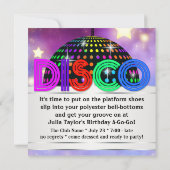 ミラーボールディスコパーティーの招待状 招待状 (裏面)