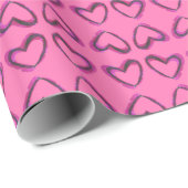 ミラー化ハート画像パターンラッピング紙 ラッピングペーパー (ロールコーナー)