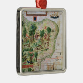「ミラー地図書からのブラジル メタルオーナメント (右)
