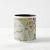 「ミラー地図書」からのアラビアそしてインド、c.1519 ツートーンマグカップ (中央)