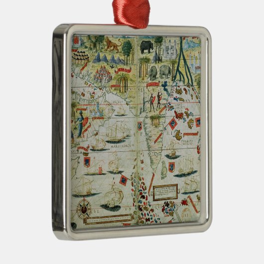 「ミラー地図書」からのアラビアそしてインド、c.1519 メタルオーナメント (右)