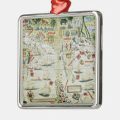 「ミラー地図書」からのアラビアそしてインド、c.1519 メタルオーナメント (左)