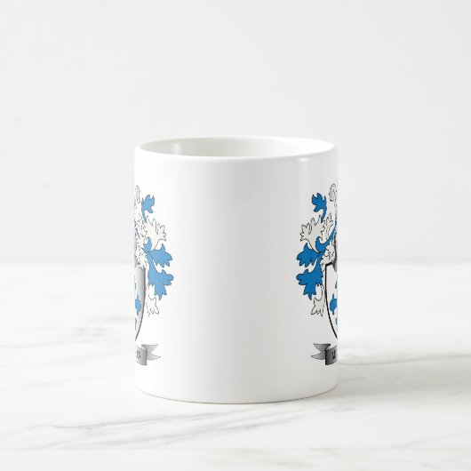 ミラー家紋の紋章付き外衣 コーヒーマグカップ (中央)