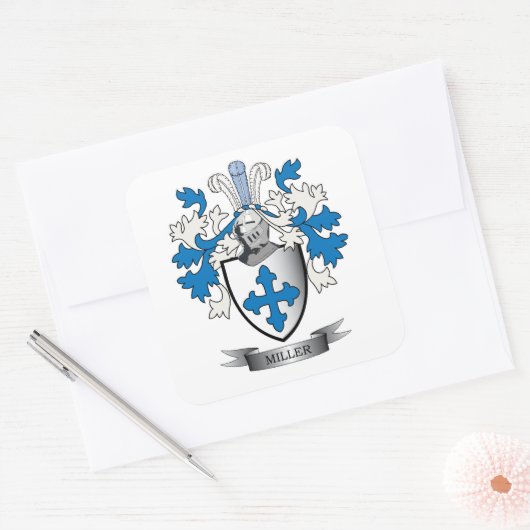 ミラー家紋コートオブアームズ スクエアシール (封筒)